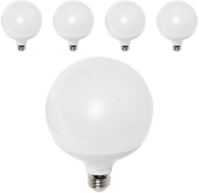 금호전기/번개표 큰 볼전구 15W G125 숏넥, 5개, 주광색