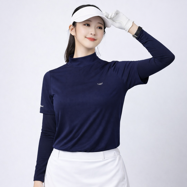 아소트 여성 냉감 반목 쿨티 프리미엄 일체형 토시티셔츠 골프 아웃도어 등산 작업복