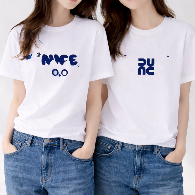 더톡톡 여름 여성 면반팔티 2장