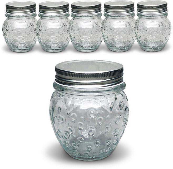 미르코리아 엠글라스 딸기 300 유리 잼병, 300ml, 6개