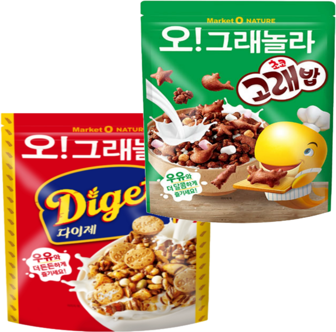 오리온 오!그래놀라 다이제 250g+오그래놀라 초코고래밥 250g 골라담기 1세트(다이제 1개+초코고래밥 1개) 250g, 1세트, 250g