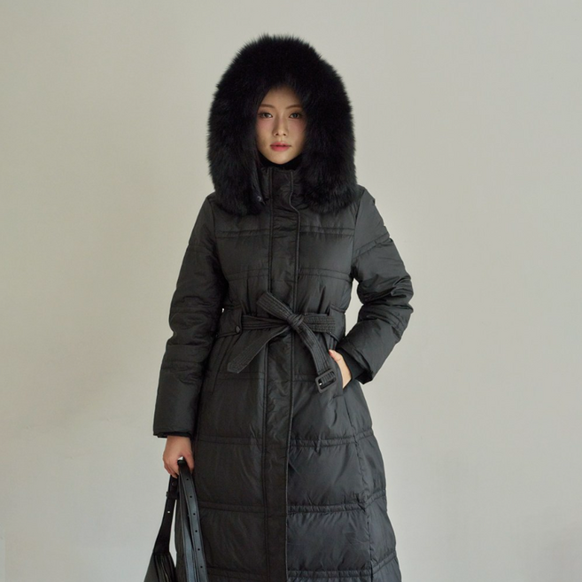 더웨이나인 여성 롱 패딩 겨울 파카 오리털 폭스퍼 점퍼 마티