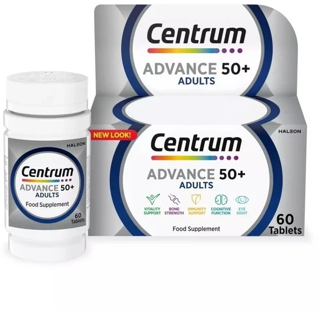 센트럼 어드밴스 성인용 종합비타민 정제 - 60정 - 1팩 - 영국 직배송, 1개, 60회분