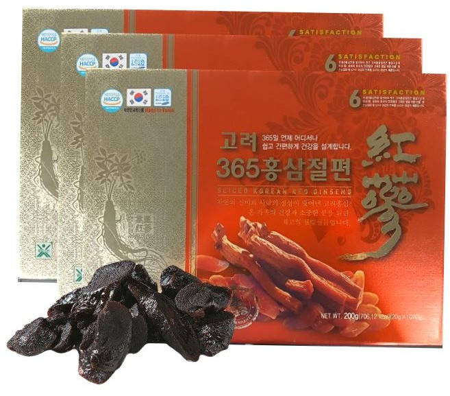국내산 6년근 고려홍삼 365 홍삼절편 200g HACCP 건강 간식 선물세트, 10개, 20g