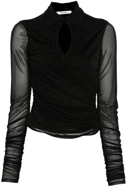 막스마라 메시 소매 블라우스