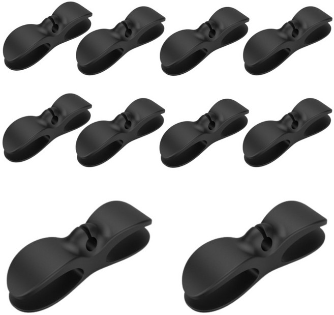 홈앳홈 콘센트 줄 홀더 선 코드 케이블선정리, 10개, 블랙