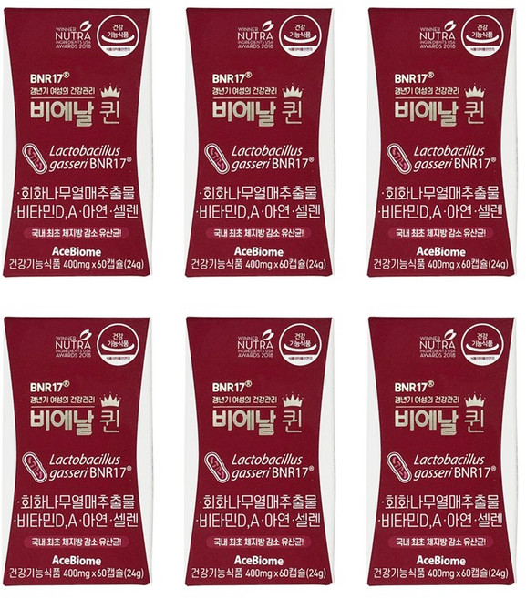 BNR17 비에날퀸 갱년기 다이어트 유산균, 60정, 6개