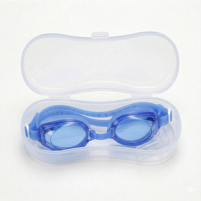 제로앤나인 김서림방지 물안경 수경 고글 귀마개 포함, 블루, 1개