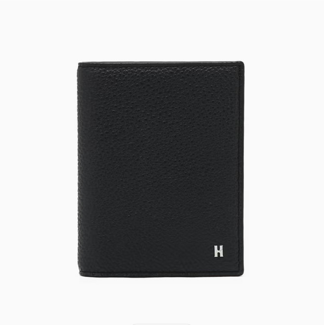 [AK분당점][헤지스ACC]네이비 로고장식 소가죽 중지갑 HJWA6E611N2