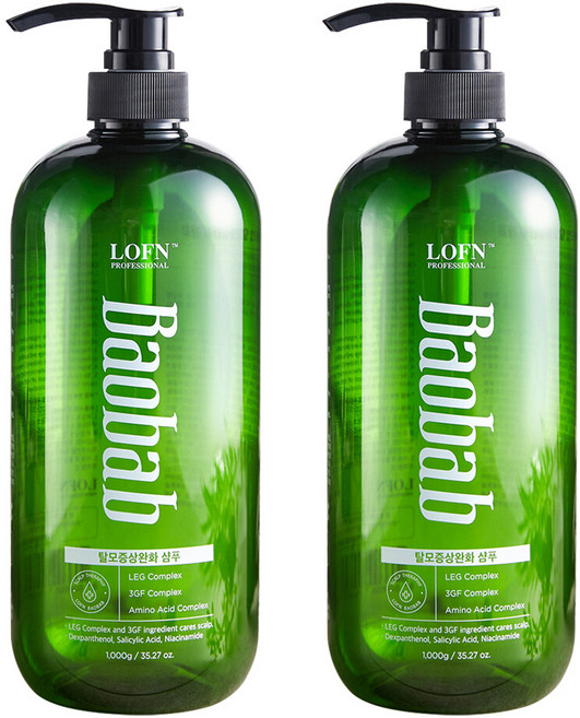 로픈 바오밥 탈모증상완화 샴푸, 1kg, 2개