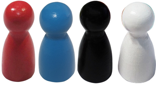 다스마트 중형나무게임말 4p세트(색상4가지) 우드게임말, 1세트