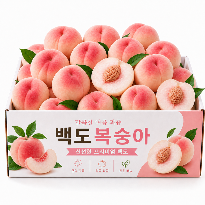 [선착순특가] 최대14brix 딱딱이 복숭아 백도, 1박스, 4kg