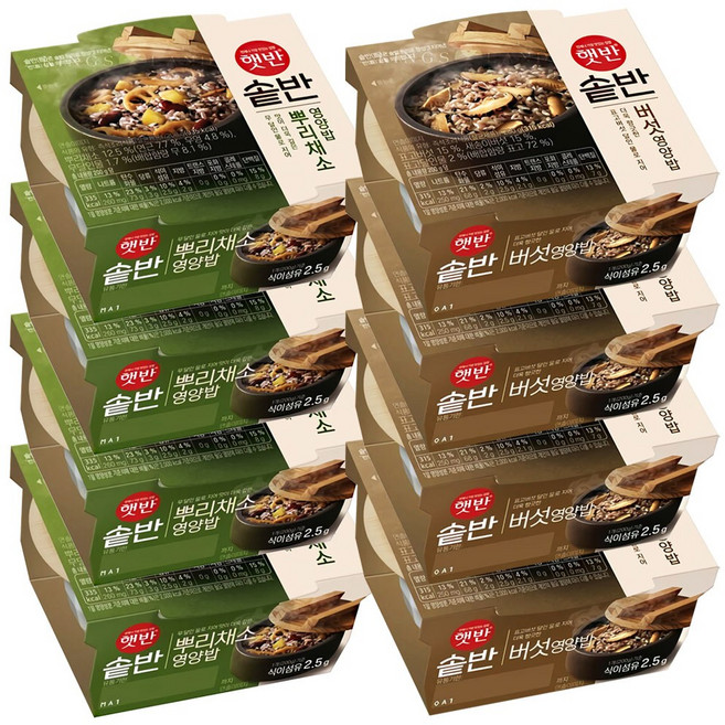 햇반 솥반 영양밥 버섯 200g x 4p + 뿌리채소 200g x 4p 세트, 8개
