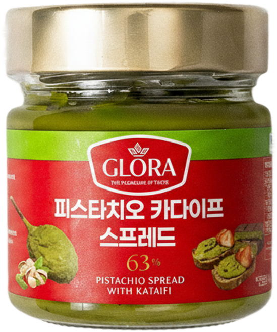 글로라 리얼 63% 피스타치오 카다이프 스프레드 두바이스프레드, 200g, 1개
