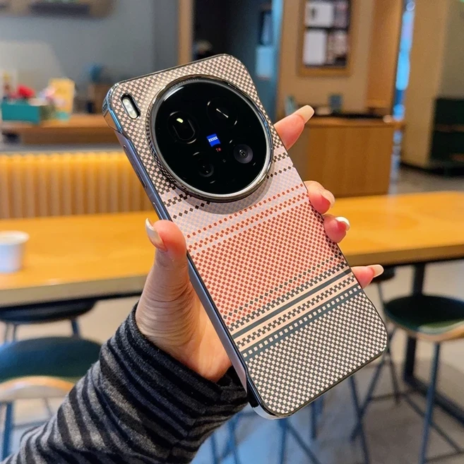 맥세이프 마그네틱 무선 충전용 폰 케이스 VIVOX300Pro X300 X200Ultra X200Promini X200s 용 카본 파이, 01 생체 X200, 01 핑크