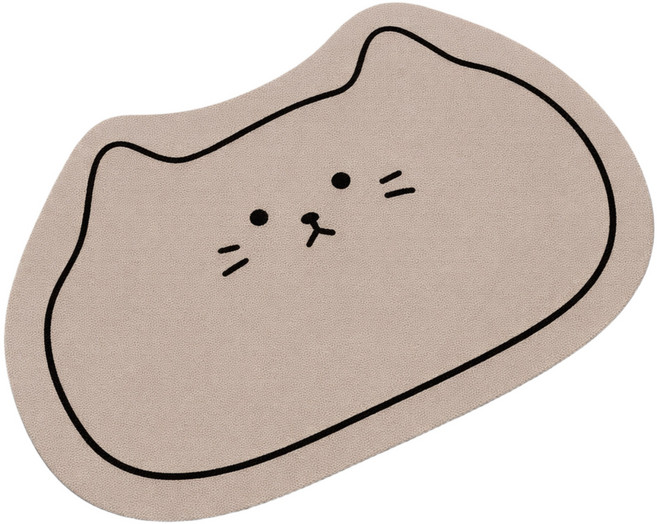 디아쿠아 인테리어 감성 방매트 미끄럼방지 규조토 고양이 매트, 라이트브라운