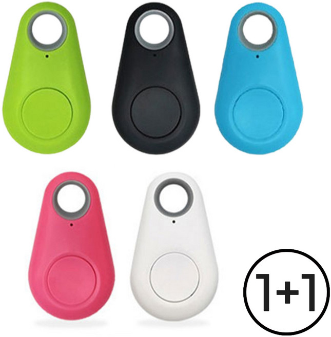 FOOI 1+1 블루투스 스마트 분실방지 태그 초소형 위치추적 키파인더 갤럭시 아이폰 호환 반려견 노인, 1개, 블랙+블랙