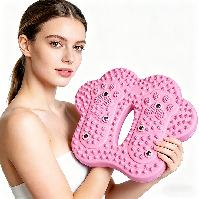 샤이닝포인츠 가정용 실내 운동기구 천국의계단 지압 스텝퍼, 핑크