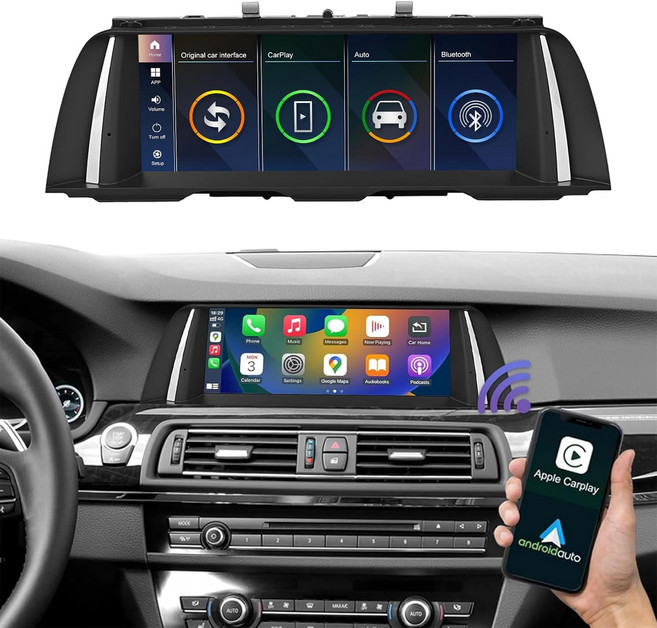 BMW 5 시리즈 F10 F11 20122016 T 시스템용 로드 탑 1025인치 카플레이 화면 업그레이드 리눅스 터치스크린 무선 안 오토 미러링크 카 스테레오 멀티미디어 라디오, 10.25 inch