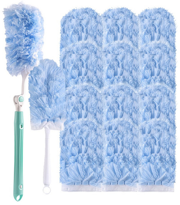 하비비 양면 정전기 먼지털이 길이조절 핸들2 + 리필12개 세트, 1개