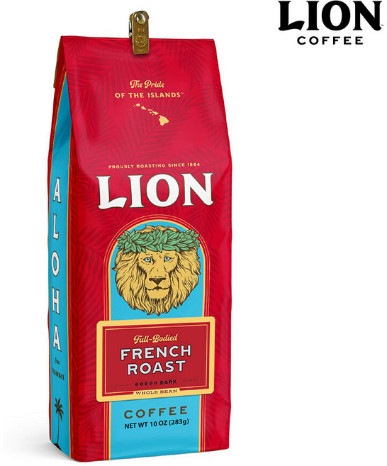 라이언 프렌치 로스트 커피 (홀빈) 283g10oz, 분쇄안함, 283g, 1개