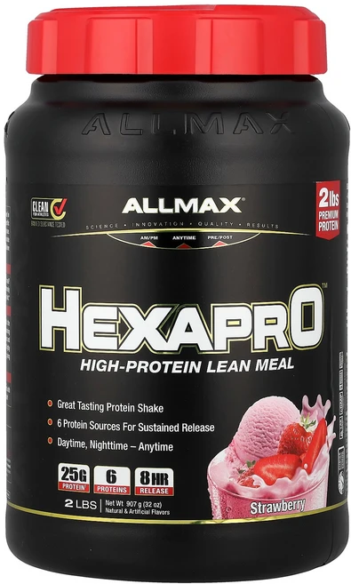 ALLMAX 올맥스 헥사프로 고단백 스트로베리 907g 파우더 단백질보충제, 1개 - 쿠팡