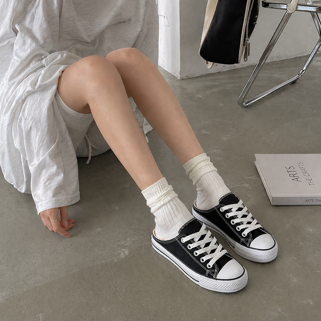 캔버스뮬 슬리퍼 운동화 슬립온 데일리 신발 여성 샌들