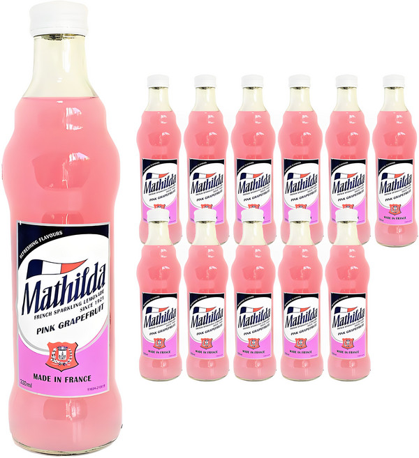 Mathilda 스파클링 핑크 그레이프플룻 에이드, 330ml, 12개