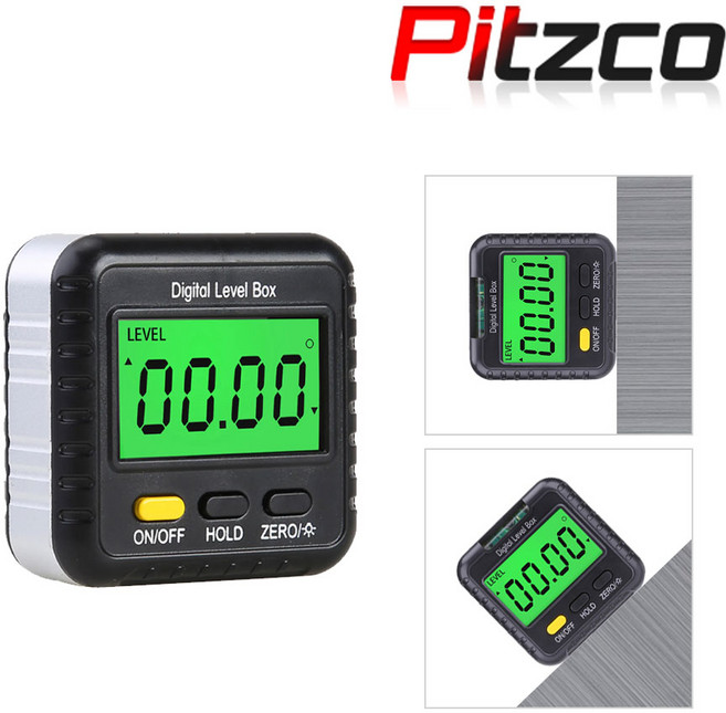 피츠코 디지털 수평계 DLB 전자 경사계 각도 측정기 각도기 PTC-202DA, 1개