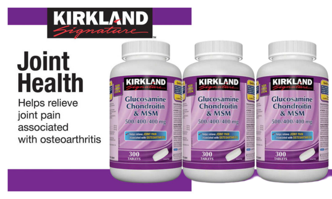 3개세트 상어연골콘드로이친 커클랜드 글루코사민 철갑상어콘드로이친 MSM 400mg 300정