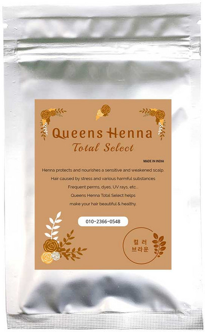 퀸즈 토탈셀렉트 100g 천연헤나염색 부터 빠른새치염색, 컬러브라운(새치전용), 1개