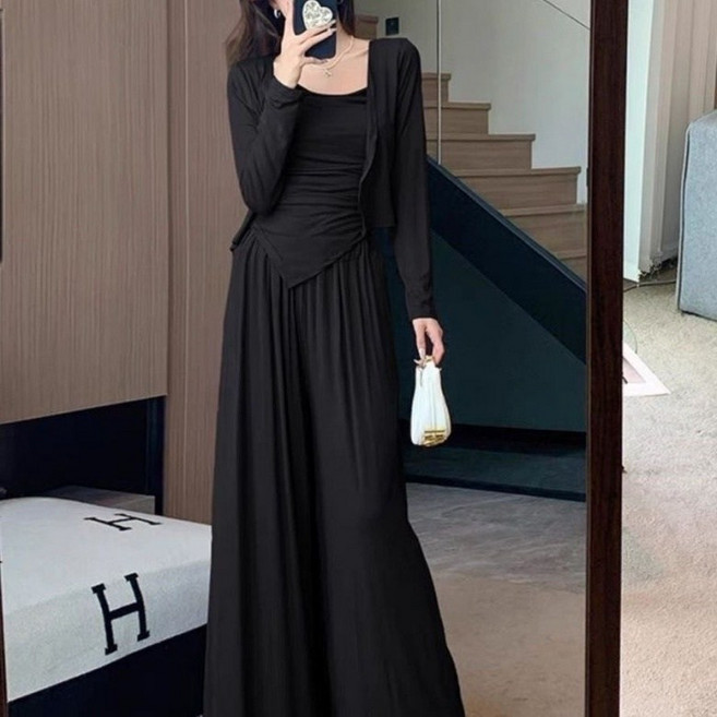 아이엠몽 여성 가디건 탑 플레어 팬츠 쓰리피스