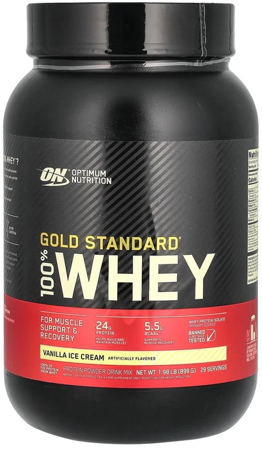 옵티멈뉴트리션 Gold Standard 100% Whey 바닐라 아이스크림 907g(2lb), 1개, 907g - 쿠팡