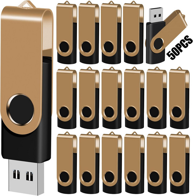 이스트불 2GB USB 플래시 드라이브 벌크 썸 10팩 랜야드 2.0 메모리 스틱 저장 및 백업용 Zip 펜 블랙 10PCS, 16GB_50PCS-Gold, 50PCS-Gold