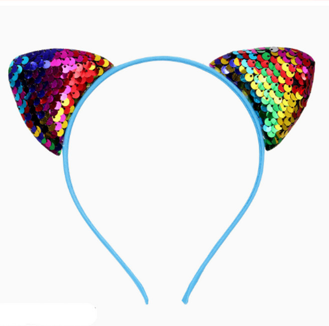 스팡클 고양이머리띠, 1개, 레인보우