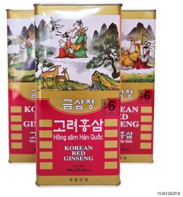 고려홍삼 건홍삼 6년근 소편 금산홍삼 말린홍삼 홍삼뿌리, 300g, 3개