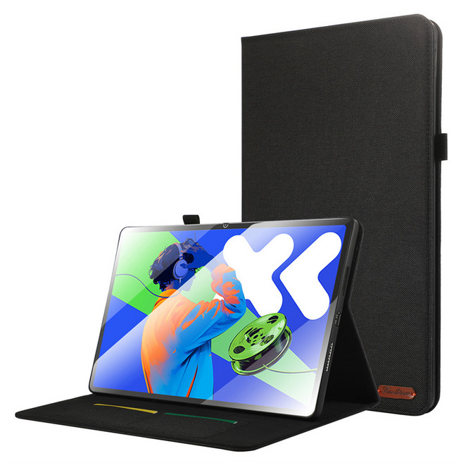Cowboy Texture For Lenovo Xiaoxin Pad Pro (2025) 12.7" Case TB375FC Flip Stand Cover with TPU Back, black, Pad Pro 2025 12.7inch