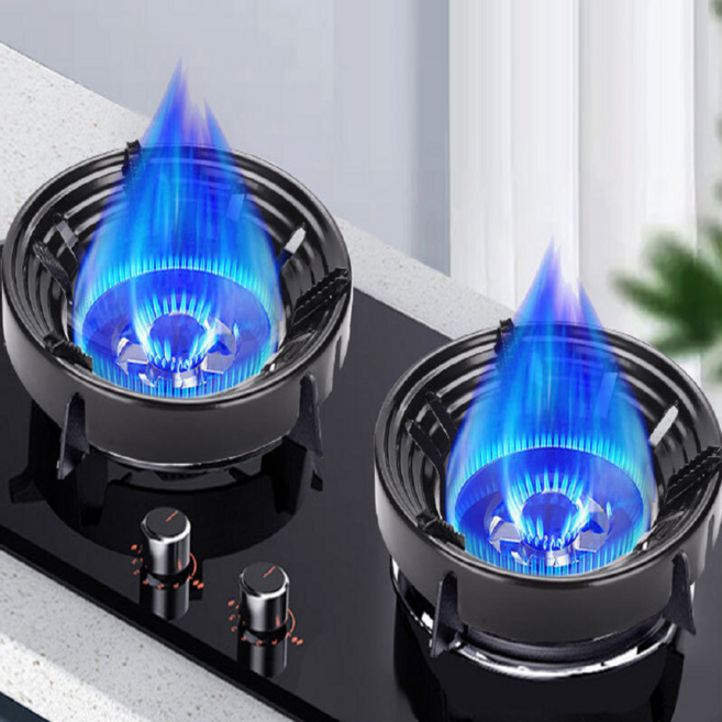 9홀 가스버너 바람막이 고효율 가스렌지 가정 캠핑 휴대용 커버 가림막, 2세트, 고효율 (검정)