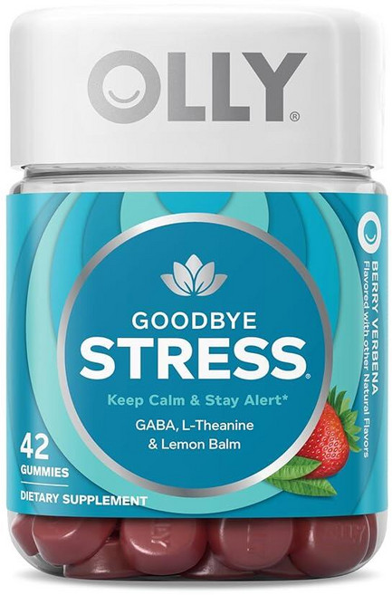 올리 굿바이 스트레스 구미 젤리 가바 엘테아닌 레몬밤 딸기맛 OLLY Goodbye Stress, 1개, 42정