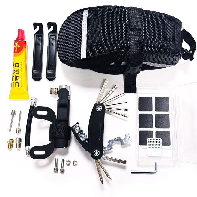 자전거 수리공구 타이어수리 프레임가방 세트, 1세트