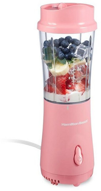 해밀턴비치 Hamilton Beach 개인용 스무디 블렌더 396.9 ml (14 온스) 여행용 컵과 뚜껑 포함 279512 8347570186, 코랄