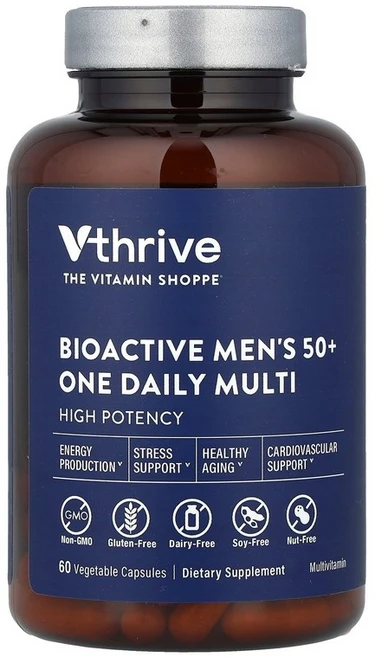 Vthrive 생체 활성 남성용 50+ 원 데일리 멀티 베지 캡슐 60정 Vthrive (브이쓰라이브), 60 개, 1개 - 쿠팡