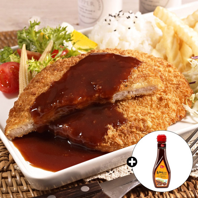 식재명가 등심 왕돈까스 1.5kg (소비기한 26.09.21) + 우리식품 돈까스소스 300g, 1개