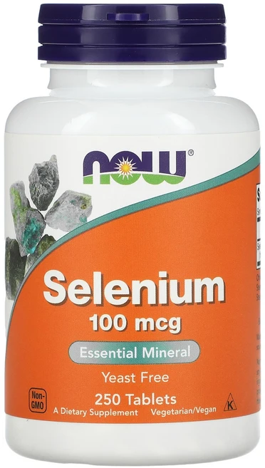 NOW Foods 셀레늄 100mcg 250정, 250개 - 쿠팡