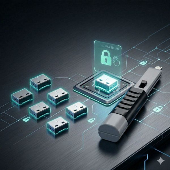 블랙 USB 포트락 6p+마스터 키락 노트북 데스크탑 컴퓨터 정보유출방지 보안 포트 봉인 폐쇄락 기업 관공서