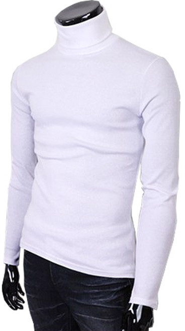 [뉴센] 늘어남 없는 목폴라티 면 스판 남자 목폴라 긴팔 목티