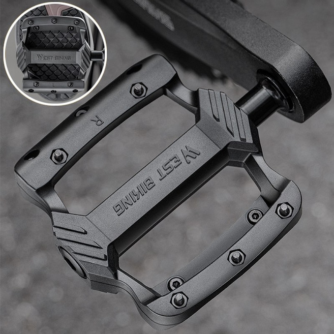 시그니처베이지 자전거 경량 페달 YPZ143, 블랙, 1세트