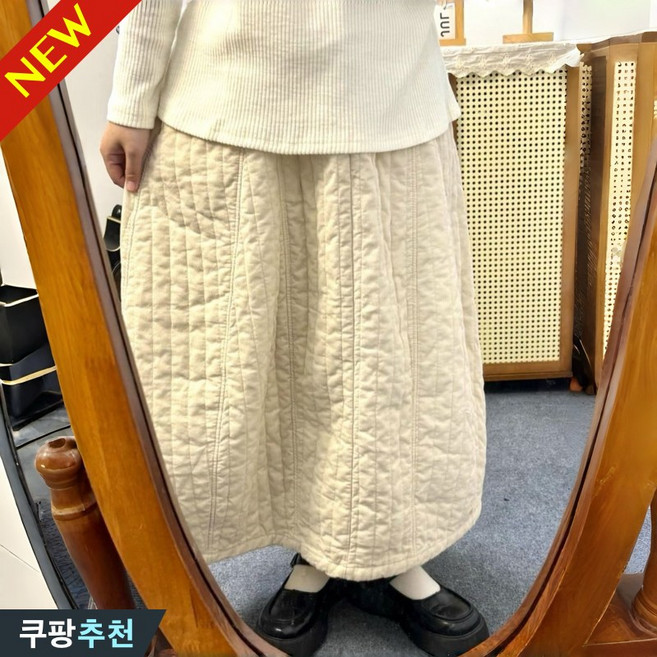 (완전 추천) 여성 기모 골덴 일본 패딩 롱 스커트 가을 겨울 편한 누빔 도톰 패션 빈티지 디자인 하이웨이스트 포켓 심플 캐주얼 베이직 데일리 부드러운 박스 a라인 살구색 스커트