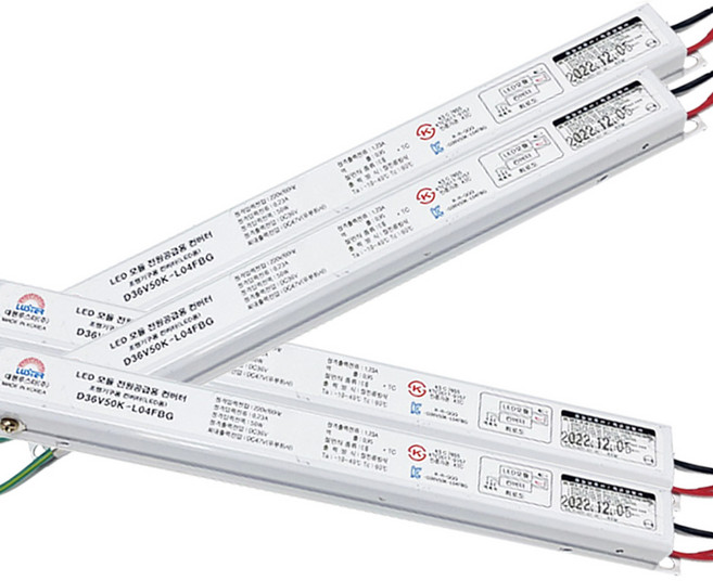 국산 대원루스터 LED컨버터 50W 36V 2채널 역방향 (집게형) D36V50K_L04FBG, 1개