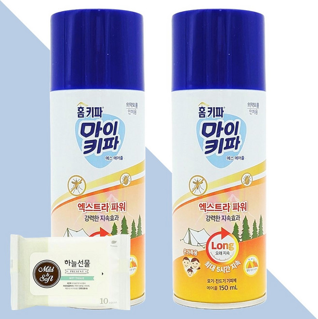 홈키파 마이키파 에스 에어졸 150ml 2개(+하늘선물 물티슈 10매), 2개